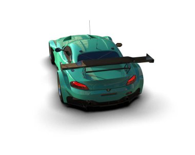 Race car isolated on white background. 3d rendering - illustration