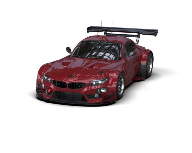 Race car isolated on white background. 3d rendering - illustration