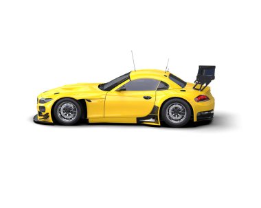 Race car isolated on white background. 3d rendering - illustration