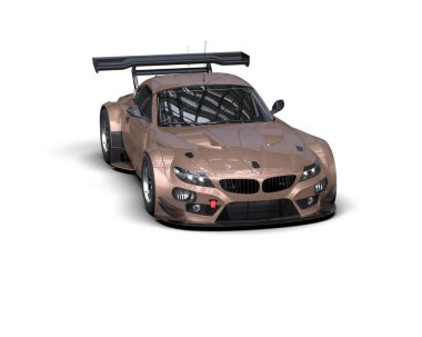Race car isolated on white background. 3d rendering - illustration