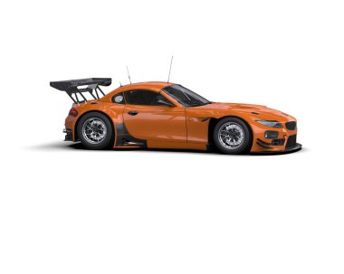 Race car isolated on white background. 3d rendering - illustration