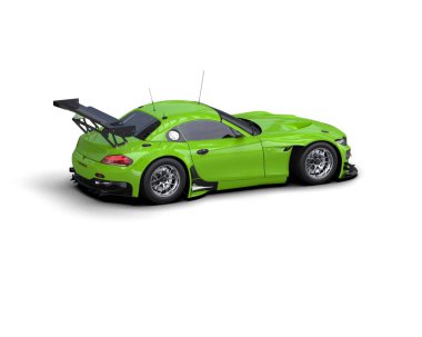 Race car isolated on white background. 3d rendering - illustration