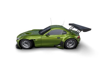 Race car isolated on white background. 3d rendering - illustration