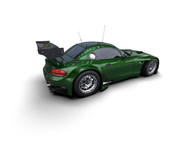 Race car isolated on white background. 3d rendering - illustration