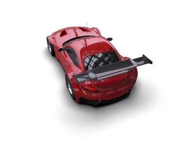 Race car isolated on white background. 3d rendering - illustration