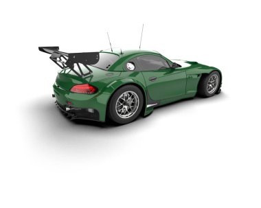 Race car isolated on white background. 3d rendering - illustration