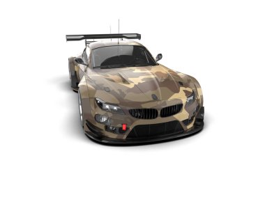 Race car isolated on white background. 3d rendering - illustration