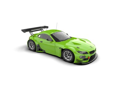 Race car isolated on white background. 3d rendering - illustration