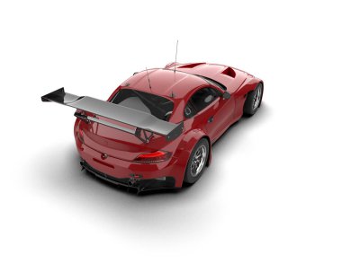 Race car isolated on white background. 3d rendering - illustration