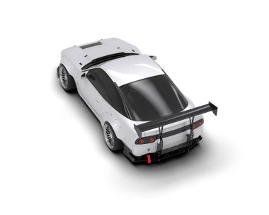 Race car isolated on white background. 3d rendering - illustration