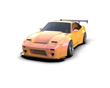 Race car isolated on white background. 3d rendering - illustration