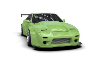 yeşil modern araba - 3D render