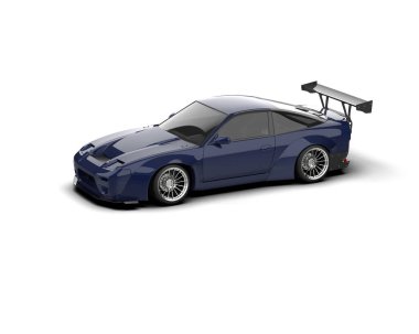 Siyah arka planda bir araba. 3D görüntüleme - araba