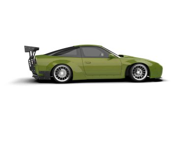 Yarış arabası arka planda izole edilmiş. 3d görüntüleme - illüstrasyon