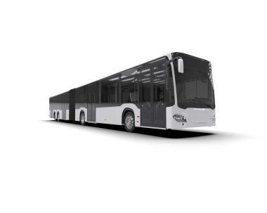 modern şehir otobüsü beyaz arka planda izole edildi, toplu taşıma.
