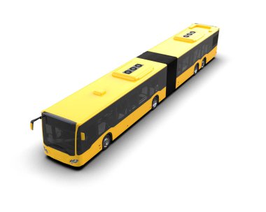 modern şehir otobüsü beyaz arka planda izole edildi, toplu taşıma.