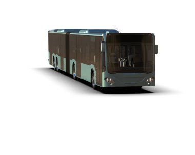 modern şehir otobüsü beyaz arka planda izole edildi, toplu taşıma.