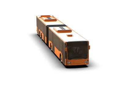 modern şehir otobüsü beyaz arka planda izole edildi, toplu taşıma.