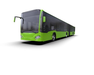 modern şehir otobüsü beyaz arka planda izole edildi, toplu taşıma.