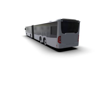 modern şehir otobüsü beyaz arka planda izole edildi, toplu taşıma.