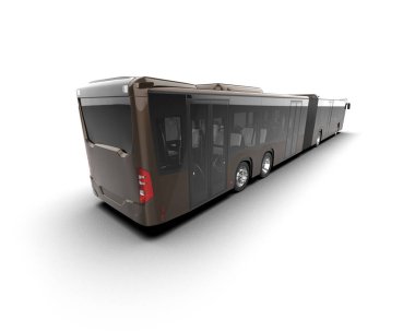 modern şehir otobüsü beyaz arka planda izole edildi, toplu taşıma.