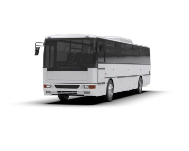 modern şehir otobüsü beyaz arka planda izole edildi, toplu taşıma.