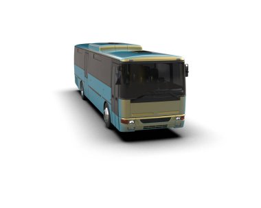 modern şehir otobüsü beyaz arka planda izole edildi, toplu taşıma.