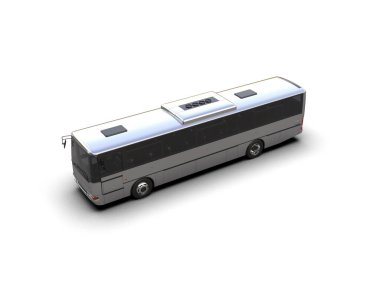 modern şehir otobüsü beyaz arka planda izole edildi, toplu taşıma.