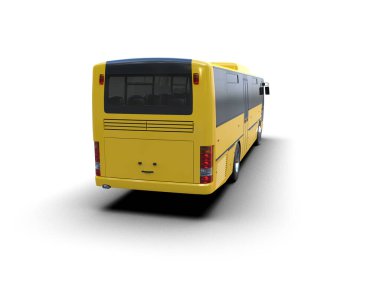 modern şehir otobüsü beyaz arka planda izole edildi, toplu taşıma.