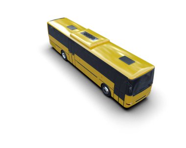 modern şehir otobüsü beyaz arka planda izole edildi, toplu taşıma.