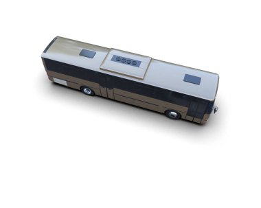 modern şehir otobüsü beyaz arka planda izole edildi, toplu taşıma.