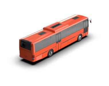 modern şehir otobüsü beyaz arka planda izole edildi, toplu taşıma.