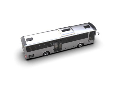 modern otobüs beyazda izole edildi
