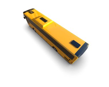 Modern sarı otobüs beyaz üzerine