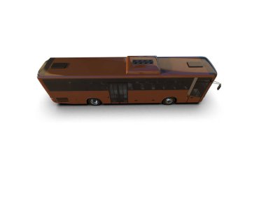 Otobüs beyaz arka planda izole edildi. 3d illüstrasyon