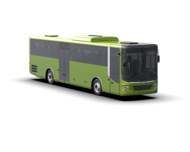 modern şehir otobüsü beyaz arka planda izole edildi, toplu taşıma.