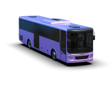 modern şehir otobüsü beyaz arka planda izole edildi, toplu taşıma.