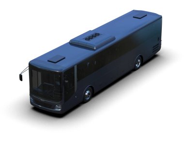 modern şehir otobüsü beyaz arka planda izole edildi, toplu taşıma.