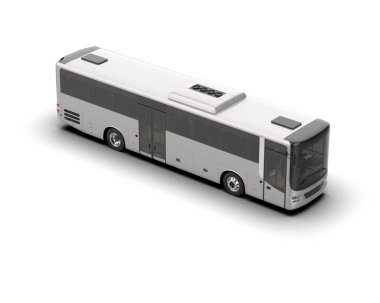 modern şehir otobüsü beyaz arka planda izole edildi, toplu taşıma.