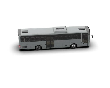 modern şehir otobüsü beyaz arka planda izole edildi, toplu taşıma.