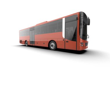 modern şehir otobüsü beyaz arka planda izole edildi, toplu taşıma.