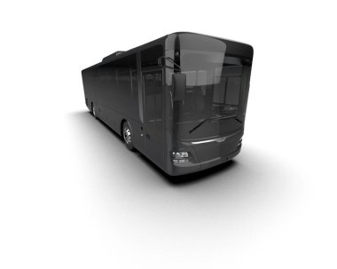 modern şehir otobüsü beyaz arka planda izole edildi, toplu taşıma.