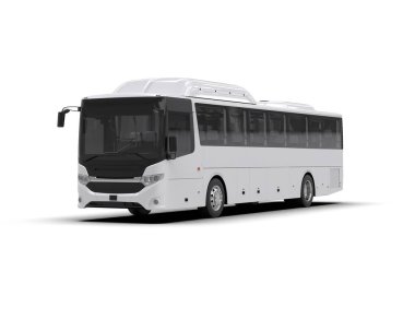 modern şehir otobüsü beyaz arka planda izole edildi, toplu taşıma.