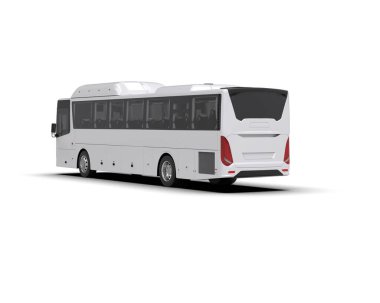 modern şehir otobüsü beyaz arka planda izole edildi, toplu taşıma.