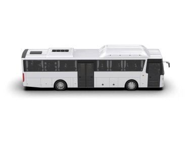 modern şehir otobüsü beyaz arka planda izole edildi, toplu taşıma.
