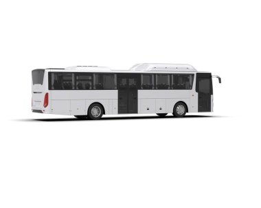 modern şehir otobüsü beyaz arka planda izole edildi, toplu taşıma.