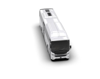 modern şehir otobüsü beyaz arka planda izole edildi, toplu taşıma.