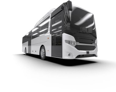 modern şehir otobüsü beyaz arka planda izole edildi, toplu taşıma.