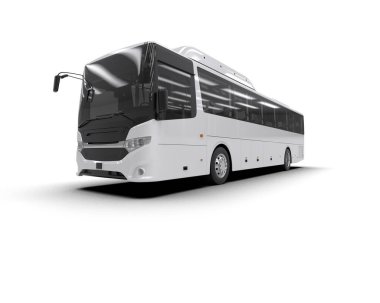 modern şehir otobüsü beyaz arka planda izole edildi, toplu taşıma.