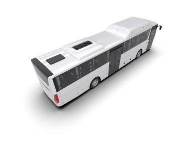 modern şehir otobüsü beyaz arka planda izole edildi, toplu taşıma.